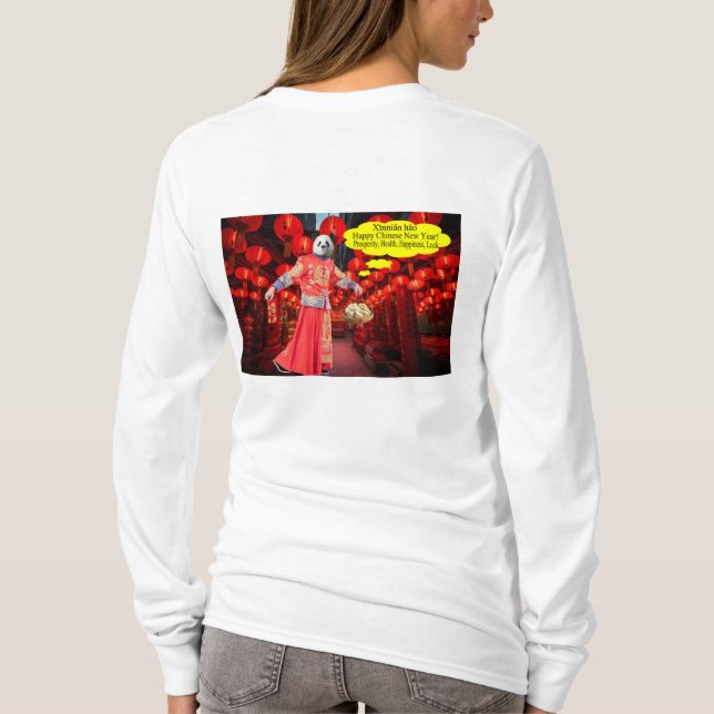 Frauen bella tee. Happy Chinese New Year. Panda/ T-Shirt (Rückseite)