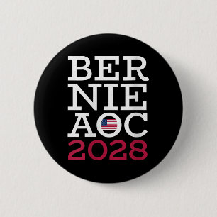 Frauen Bernie Aoc Kampagne 2028 - Kampf gegen Olig Button