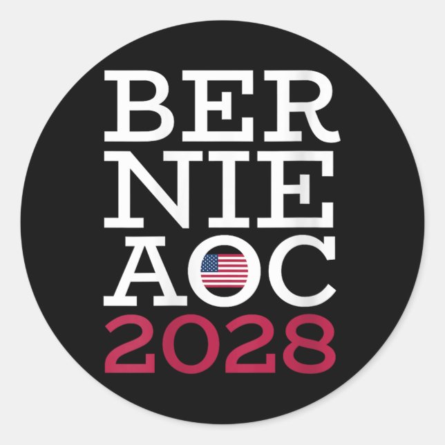 Frauen Bernie Aoc Kampagne 2028 - Kampf gegen Olig Runder Aufkleber (Vorderseite)