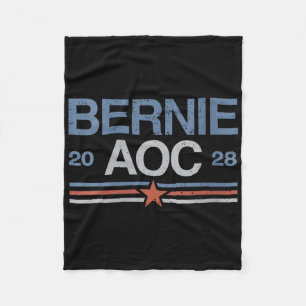 Frauen Bernie Sanders und Aoc V-Nacken Fleecedecke