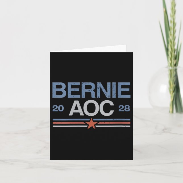 Frauen Bernie Sanders und Aoc V-Nacken Karte (Vorderseite)