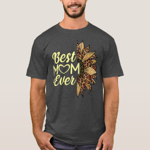 Frauen Beste Mama je Geparden Leopard Sonnenblume  T-Shirt