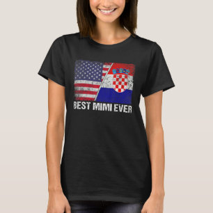 Frauen Beste Mimi je Kroatien Flaggenpatrone Patri T-Shirt