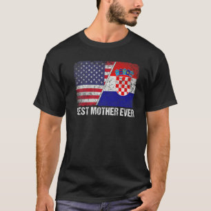 Frauen Beste Mutter je Kroatien Flaggen Patriotisc T-Shirt