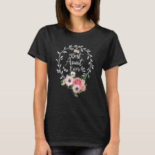 Frauen Beste Tante je Blumen Dekoration Tante T-Shirt