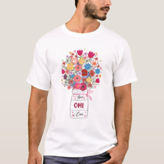 Frauen Bestes Omi je Art Blume Oma Mutter D T-Shirt
