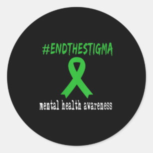 Frauen Bewusstsein für psychische Gesundheit V-Hal Runder Aufkleber
