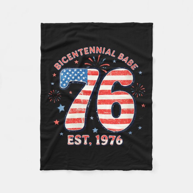 Frauen Bicentennial Babe Est 1976 Flagge 4. Juli Fleecedecke (Vorderseite)