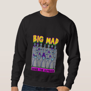Frauen Big Mad NPC Meme Gray Menschen sehen Maske  Sweatshirt