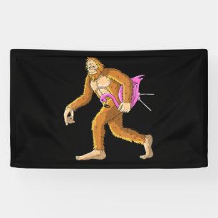 Frauen Bigfoot mit Flamingo Tierkostümgeschenk Banner