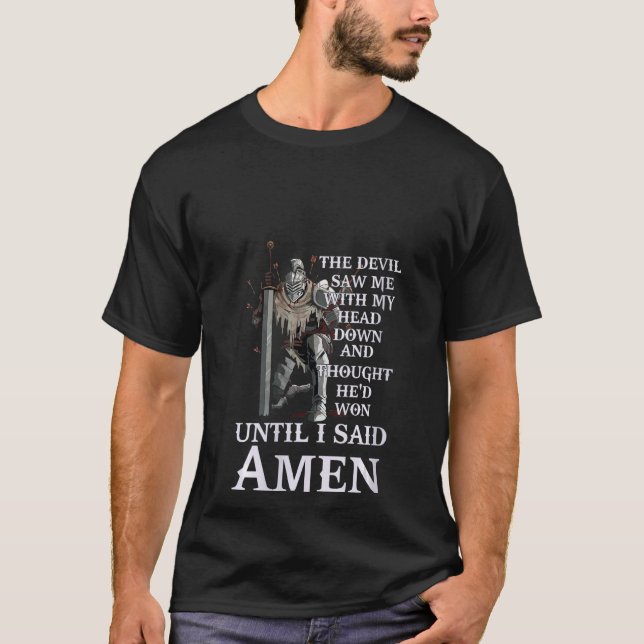 Frauen, bis ich sagte Amen Christlich für Church F T-Shirt (Vorderseite)