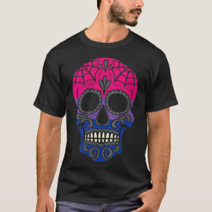 Frauen Bisexuell Pride Zucker Schädel Meican Bisex T-Shirt