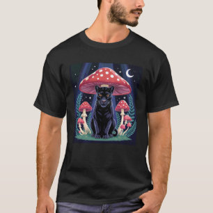 Frauen Black Panther Cottagcore Pilzhut Grunge T-Shirt