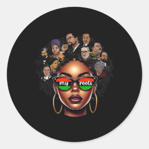 Frauen Black Queen Pride Afro Girl Bhm Black Histo Runder Aufkleber
