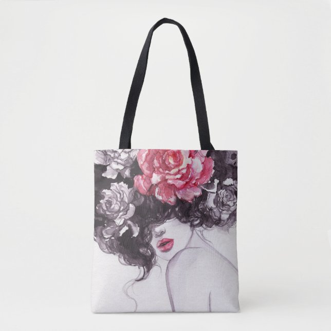 Frauen Blume, Aquarellbilder in Mode. (Vorderseite)