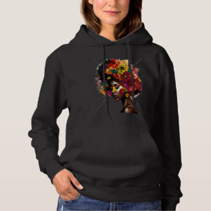 Frauen Blumen Afro Schwarze Frauen Afroamerikanisc Hoodie