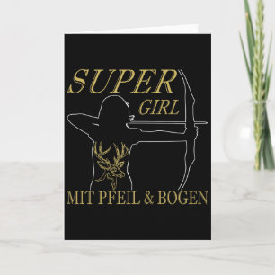 Frauen Bogenschießen Super Mädchen mit Pfeil und B Karte