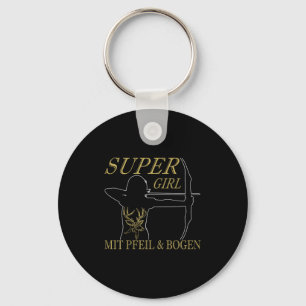 Frauen Bogenschießen Super Mädchen mit Pfeil und B Schlüsselanhänger