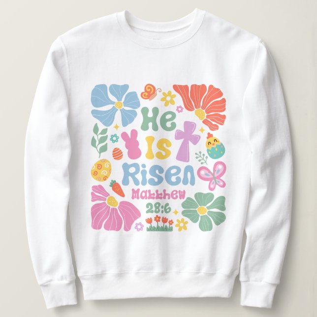 Frauen Boho Christlich Ostern Sweatshirt (Design vorne)