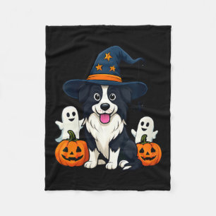 Frauen Border Collie Hund Schwarz Weiß Halloween Fleecedecke