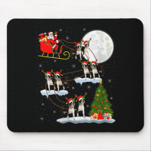 Frauen Boston Terrier Hund Weihnachtsmann Schlitte Mousepad