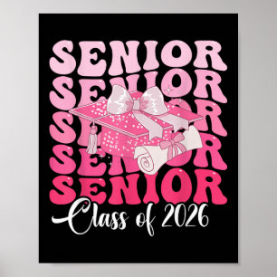 Frauen Bow Groovy Senior Year 2025 Abschluss Cl Poster
