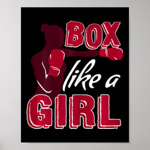 Frauen Boxen Wie Ein Mädchen Lustiges Boxgeschenk Poster