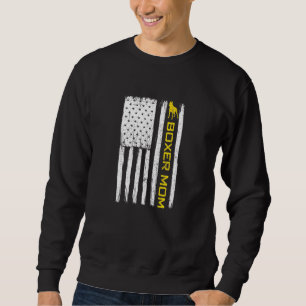 Frauen Boxer Hundemama Vintage Patriotisch Mit Ame Sweatshirt
