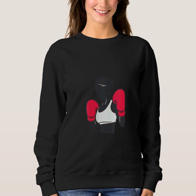 Frauen Boxerweibchen Rote Boxengloves Mädchen Sweatshirt (Vorderseite)