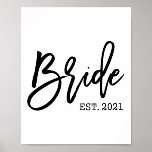 Frauen Braut 2021 für Frauen Braut und Bräutigam M Poster