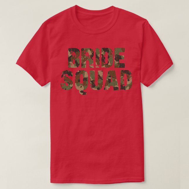Frauen Bride Squad Camouflage Junggeselinnen-Absch T-Shirt (Design vorne)