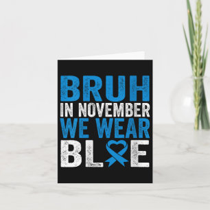Frauen Bruh im November tragen blaue Diabetes Awar Karte