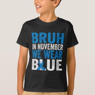 Frauen Bruh im November tragen blaue Diabetes Awar T-Shirt