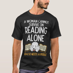 Frauen Buch Bibliothekarisch lesen Poodle Haustier T-Shirt