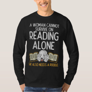 Frauen Buch Bibliothekarisch lesen Poodle Haustier T-Shirt