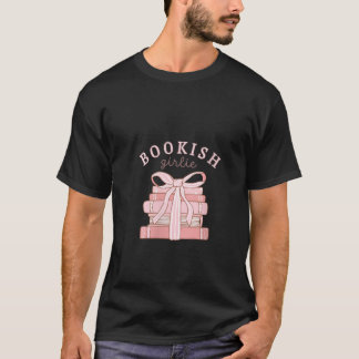 Frauen buchen Girlie Coquette Bow Buch Lover Pink T-Shirt