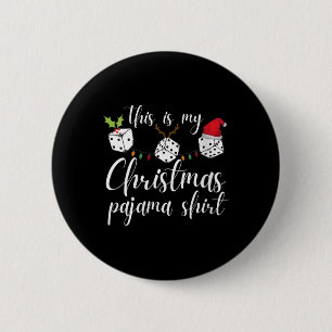 Frauen Bunco Weihnachten Pyjama Würfelspiel Nacht Button