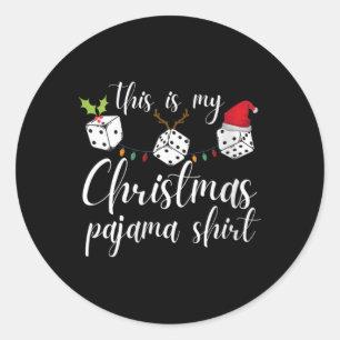 Frauen Bunco Weihnachten Pyjama Würfelspiel Nacht Runder Aufkleber
