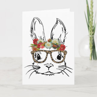 Frauen Bunny Leopard Gles Mit Blumenkrone Für Ea Karte