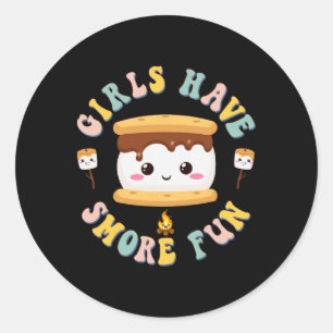 Frauen Camping Kawaii Smores Mädchen haben S'more Runder Aufkleber