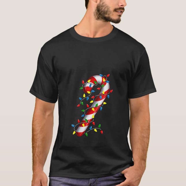 Frauen Candy Cane Merry und helle Weihnachtslicht T-Shirt (Vorderseite)