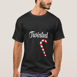 Frauen Candy Cane Twisted Matching Couples Christm T-Shirt
