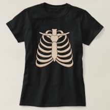 Frauen Cartoon Rippen Halloween T-Shirt