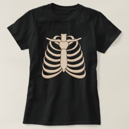 Frauen Cartoon Rippen Halloween T-Shirt