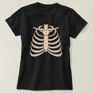 Frauen Cartoon Rippen Halloween T-Shirt