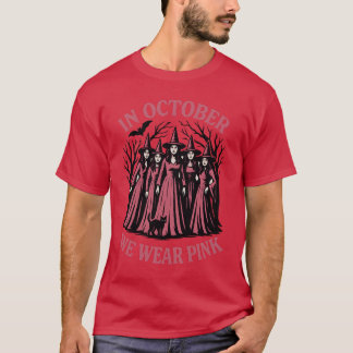 Frauen Casual Oktober Wir tragen rosa Hexen Brust T-Shirt