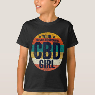Frauen, CBD Öl Frauen Retro Freundliche Nachbarsch T-Shirt