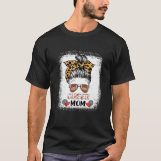 Frauen Cheer Mama Leopard Messy Bun Cheerleader Mo T-Shirt