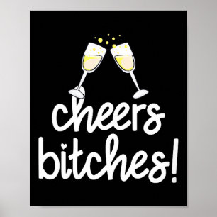Frauen Cheers Es Lustig Silvester V-Ausschnitt Poster