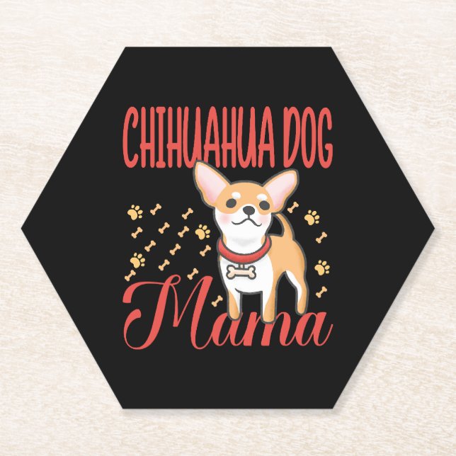 Frauen Chihuahua Hundemama Untersetzer (Vorderseite)